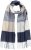 Ulla Popken Checked Fringed Hem Scarf Dark Putty - Accesorii - 