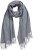 Ulla Popken Ribbed Knit Fringed Hem Scarf Grey Melange - Accesorii - 