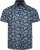 Kam Jeans 6061 Hibiscus Floral Print Short Sleeve Shirt Midnight Blue - Cămăși - Cămăși Bărbați Mărimi Mari