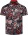 Kam Jeans 6062 Skull And Roses Print Short Sleeve Shirt Black - Cămăși - Cămăși Bărbați Mărimi Mari