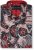 Kam Jeans 6062 Skull And Roses Print Short Sleeve Shirt Black - Cămăși - Cămăși Bărbați Mărimi Mari