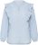 Kaffe Curve Lenia Flounce Shirt Powder Blue Stripe - Cămăși - 