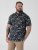 D555 Rick Geometric Print Short Sleeve Shirt Navy - Cămăși - Cămăși Bărbați Mărimi Mari