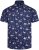 Kam Jeans 6068 Flamingo Short Sleeve Shirt Navy - Cămăși - Cămăși Bărbați Mărimi Mari