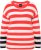 Ulla Popken Mixed Stripe Long Sleeve Sweater Hibiscus Red - Pulovere & hanorace - 