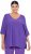 Ulla Popken Oversized 3/4 Sleeve V-Neck Sweater Amethyst - Ulla Popken - 