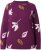 Ulla Popken Eco Cotton Leaf Pattern Long Sleeve Sweater Forest Berry - Pulovere & hanorace - 