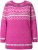 Ulla Popken Norwegian Style Pastel Tone Long Sleeve Sweater Summer Berry - Pulovere & hanorace - 