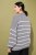 Ulla Popken Oversized Striped Balloon Sleeve Sweater Grey Melange - Pulovere & hanorace - 