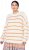 Ulla Popken Oversized Striped Balloon Sleeve Sweater Off-White - Pulovere & hanorace - 