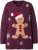 Ulla Popken Gingerbread Man Christmas Sweater Dark Wine Red - Pulovere & hanorace - 
