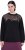 Ulla Popken Tulle Panel Sweatshirt Black - Pulovere & hanorace - 