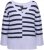 Ulla Popken Split Stripe Long Sleeve V-Neck Sweater Blue Grey - Pulovere & hanorace - 