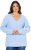 Ulla Popken Long Sleeve V-Neck Ribbed Knit Sweater Light Blue - Pulovere & hanorace - 
