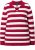 Ulla Popken Striped Polo Collar Long Sleeve Sweater Ruby Red - Pulovere & hanorace - 