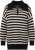 Ulla Popken Striped Troyer Collar Sweater Black - Pulovere & hanorace - 