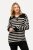Ulla Popken Striped Troyer Collar Sweater Black - Pulovere & hanorace - Bluze, Hanorace & Tricotaje Comode