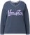 Ulla Popken Houston Textured Lettering Sweatshirt Navy - Pulovere & hanorace - 