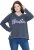 Ulla Popken Houston Textured Lettering Sweatshirt Navy - Pulovere & hanorace - 