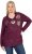 Ulla Popken Metallic Print Extra Soft Christmas Sweatshirt Dark Wine Red - Pulovere & hanorace - 