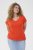 Kaffe Curve Jena V-Neck T-Shirt Grenadine Red - Tricouri - 