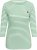Kaffe Curve Lia Boatneck 3/4 T-Shirt Chalk/Bright Green - Tricouri & topuri - 