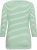 Kaffe Curve Lia Boatneck 3/4 T-Shirt Chalk/Bright Green - Tricouri & topuri - 
