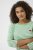 Kaffe Curve Lia Boatneck 3/4 T-Shirt Chalk/Bright Green - Tricouri & topuri - 