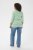 Kaffe Curve Lia Boatneck 3/4 T-Shirt Chalk/Bright Green - Tricouri & topuri - 