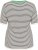 Kaffe Curve Lizzy Knit T-Shirt Chalk/Black Fine Stripe - Tricouri - 