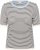 Kaffe Curve Lizzy Knit T-Shirt Chalk/Midnight Fine Stripe - Tricouri - 