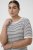 Kaffe Curve Lizzy Knit T-Shirt Chalk/Midnight Fine Stripe - Tricouri - 