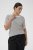 Kaffe Curve Lizzy Knit T-Shirt Chalk/Midnight Fine Stripe - Tricouri - 