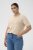 Kaffe Curve Lizzy Knit T-Shirt Feather Melange/Chalk Fine Stripe - Tricouri - 