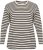 Kaffe Curve Winni Mânecă lungă Tricou Alb antic/Negru dungă - Tricouri - 