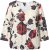 Ulla Popken Rose Print Faux Wrap Top Off-White - Tricouri - 