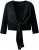 Ulla Popken Versatile Surplice Wrap Tie Hem Bolero Top Black - Tricouri - 