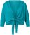 Ulla Popken Versatile Surplice Wrap Tie Hem Bolero Top Teal - Tricouri - 
