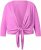 Ulla Popken Versatile Surplice Wrap Tie Hem Bolero Top Cool Pink - Tricouri - 
