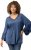 Ulla Popken Trumpet Sleeve Cold Dyed Tee Dove Blue - Tricouri imprimate pentru femei - 