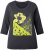 Ulla Popken Graphic Patch Print 3/4 Sleeve T-Shirt Black - Tricouri - 