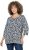 Ulla Popken Floral 3/4 Sleeve V-Neck A-Line Tee Navy - Tricouri - 