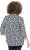 Ulla Popken Floral 3/4 Sleeve V-Neck A-Line Tee Navy - Tricouri - 