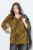 Ulla Popken Animal Print 3/4 Sleeve V-Neck Tee Neon Orange - Tricouri - Tricouri pentru femei