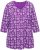 Ulla Popken Snowflake Print 3/4 Sleeve A-Line Tee Dark Purple - Tricouri imprimate pentru femei - 