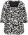 Ulla Popken Scribble Print Square Neck 3/4 Sleeve Tee Black - Tricouri imprimate pentru femei - 