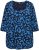 Ulla Popken Scribble Print Square Neck 3/4 Sleeve Tee Navy - Tricouri imprimate pentru femei - 