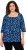 Ulla Popken Scribble Print Square Neck 3/4 Sleeve Tee Navy - Tricouri imprimate pentru femei - 