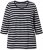 Ulla Popken Striped 3/4 Sleeve A-Line Tee Black - Tricouri - 