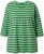 Ulla Popken Striped 3/4 Sleeve A-Line Tee Apple Green - Tricouri - 